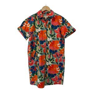 Anthropologie Porridge Women's Petite XS Utility Cotton Printed Casual Dress